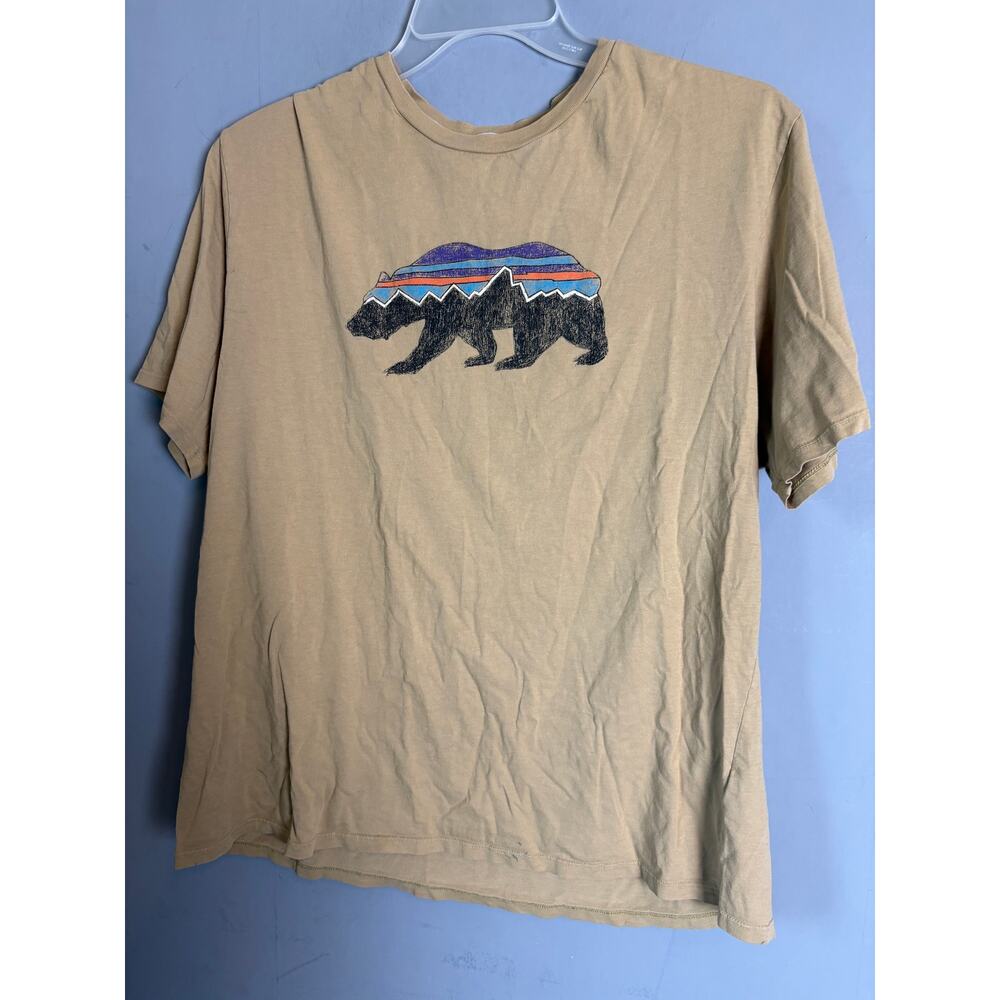 Patagonia Bear Mountain Graphic Tee Tan Size L